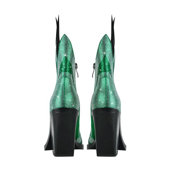 Heel Boots  Pointed Toe Side Zip Chunky Novelty Design for Parties Fashion Shows Womens Shoes - 图片 7