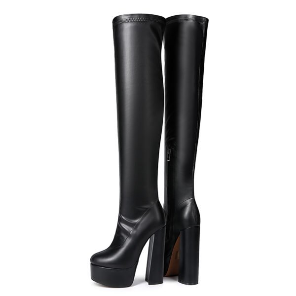 High Heels White Color Elegant Sophisticated European American Retro Style Closed Toe Buckled Strap High Heels - 图片 8