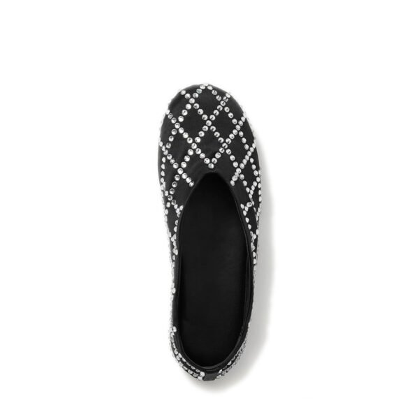 Rhinestone Glitter Flats Shallow Mouth Lightweight Flat Slip On Shoes Elegant Formal Shoes - 图片 3