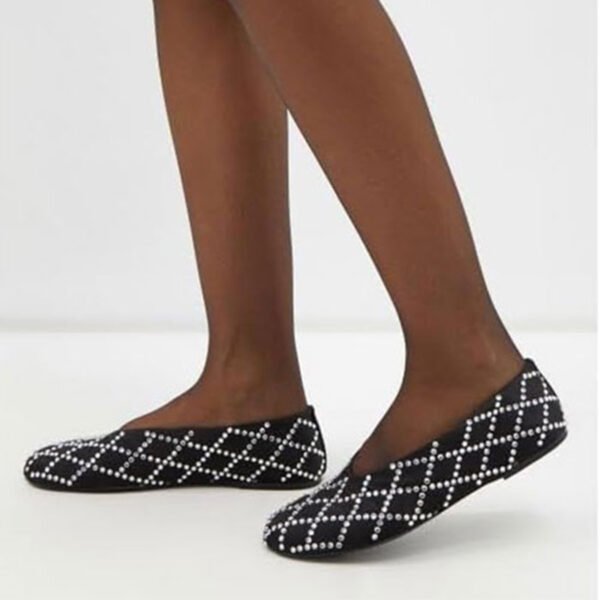 Rhinestone Glitter Flats Shallow Mouth Lightweight Flat Slip On Shoes Elegant Formal Shoes - 图片 5