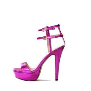 High-Heeled Thick Soled Sandals Open Toed Buckle Slim High Heels  Sandals