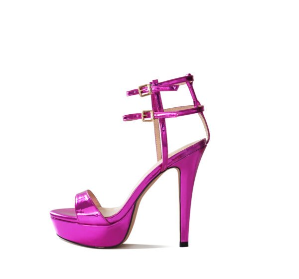 High-Heeled Thick Soled Sandals Open Toed Buckle Slim High Heels  Sandals