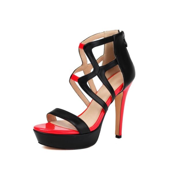 Chic Colorblock Stiletto Sandals for Women Open Toe High Heel  Ankle Strap Sandals