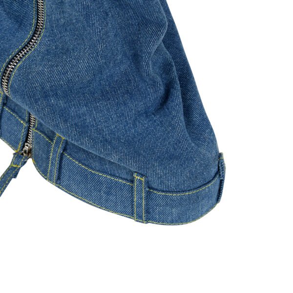 Women's Canvas Boots Round Toe Covers Mid Calf Buckle Decoration Thick Heels Fashionable Shoes - 图片 4