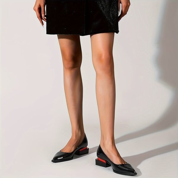 Black Pointed Toe Flat Shoes - 图片 6