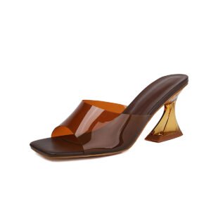 Slip On Thick High Heels  Women's Solid Color Elegant Sandals Summer Party Sandals