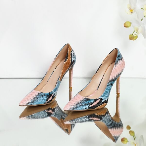 Ladies' Snake Skin Printed High Heels Sexy Pointed Thin High Heels Party Dress High Heels - 图片 4