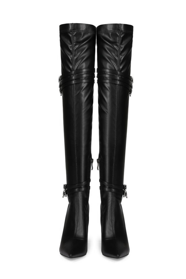 Ladies' Fashionable Black Over The Knee Boots Pointed Slim High Heels Side Zipper Closure Boots - 图片 8