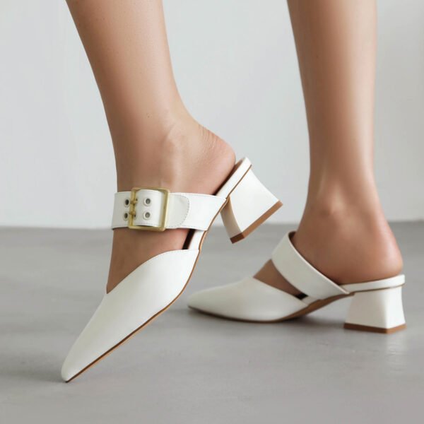 Pointed Toe High Heels Ladies' Solid Color Elegant Sandals Formal Casual Shoes - 图片 7
