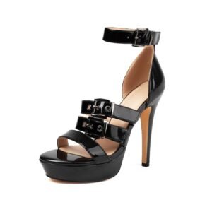 Ankle Buckle Strap Thin Heel Soft Sole High Heels Women's Solid Color Elegant Sandals