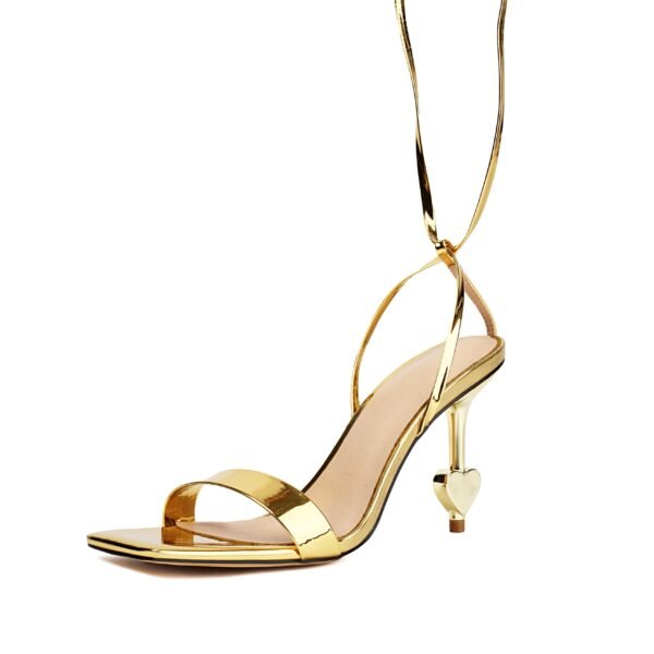Ladies' Solid Color Fashionable Sandals Cross Straps Transparent Straps High Heels Fashionable Summer Party Sandals